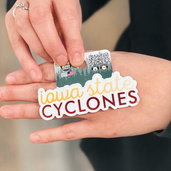 Iowa State Cyclones Gold & Cardinal Rugged Sticker (3.5"x1.25")